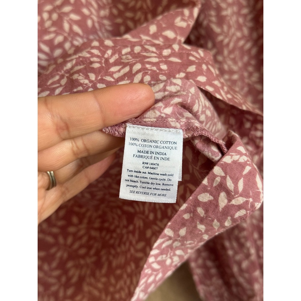 FAHERTY aurora top mauve leaf batik organic cotton - Picture 6 of 9